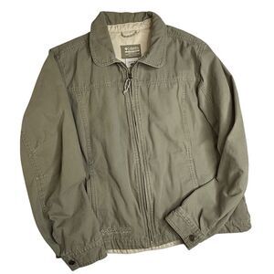 Columbia Khaki Green Cotton Utility Jacket Women’s Medium Full Zip